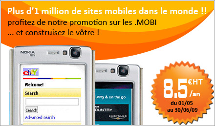 promotion nom de domaine .MOBI 