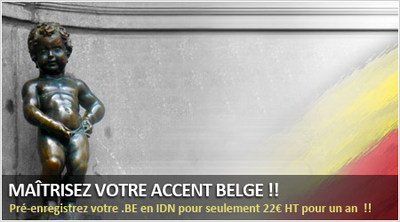 pré-enregistrement nom de domaine .BE avec accents