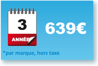 prix Trademark ClearingHouse pour 3 ann�es d'enregistrement